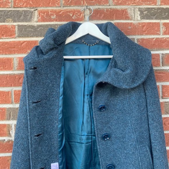 ❌SOLD❌Vintage Italian Speckled Wool Teal Blue 1950's Style Peacoat size Small … - Picture 10 of 10